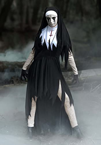 Women's Dreadful Nun Costume Black,White