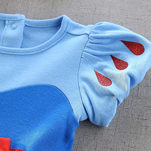 Dressy Daisy Baby Girls Princess Dress Onesie Bodysuit Romper Halloween Costume with Headband Size 3-6 Months Blue 212