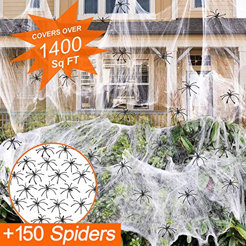 Spooky 1400 sqft Spider Webs with Extra Spiders