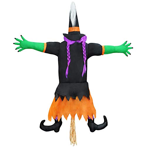 JOYIN 40" Crashing Witch Into Tree Halloween Decoration, Purple Hair Witch Halloween Outdoor Indoor Tree Trunks or Pillars Decor