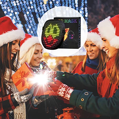 Ompusos Led Mask, Light Up Mask with Gesture Sensing, LED Lighted Face Transforming Halloween Mask, Costume Cosplay Party Masquerade((Led mask)