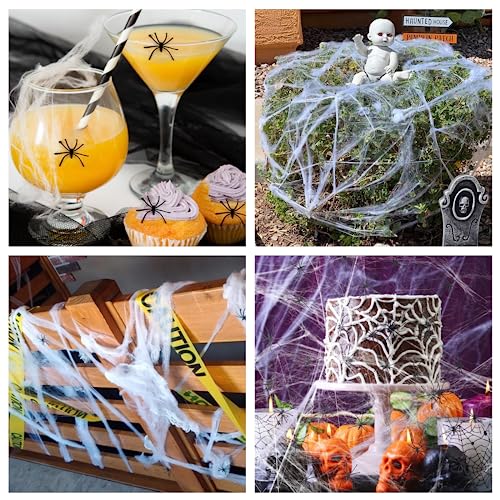 Spooky Spider Web Outdoor Decor with 50 Spiders