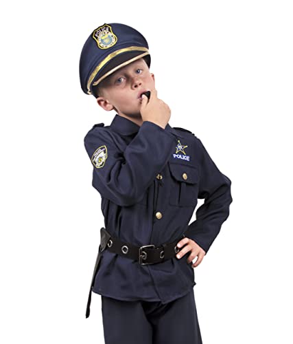KANGAROO Deluxe Police Costume For Kids I Police Accessories Play Set I 12 Pcs Role Play Cop Costume & Dressup Accessories Include Police Hat, Shirt, Pants, Belt, Holster, and Whistle