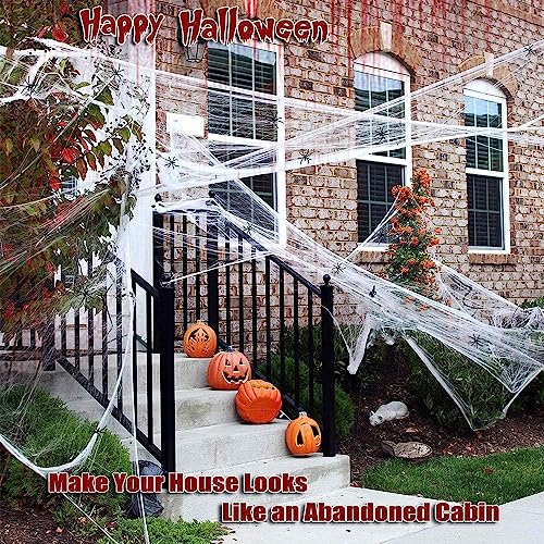 Spooky Spider Web Outdoor Decor with 50 Spiders