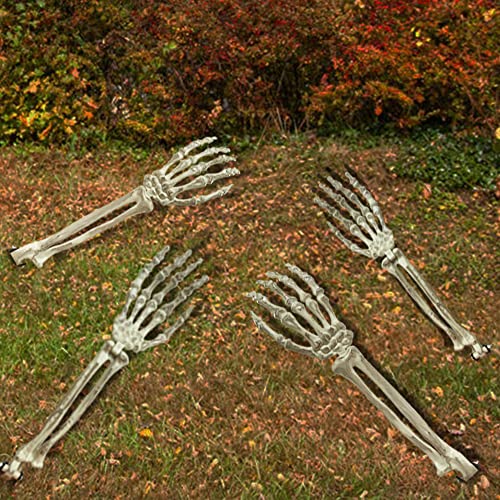 Halloween Decorations: Skeleton Stakes with Severed Hands (3 Pair)