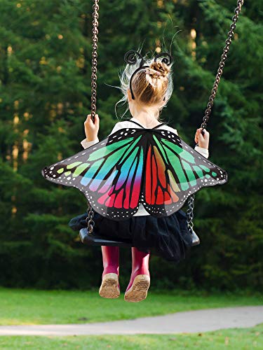 Gejoy 6 Pieces Butterfly Cloak Costume with Mask Antenna Headband for Kids Halloween Party (Classic Style)