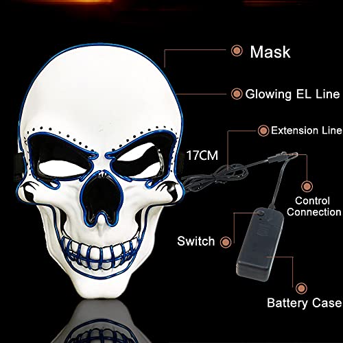 OceanWings Halloween Mask LED Light up Costumes Scary Mask for Party Supplies Favor