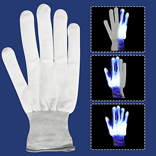 Max Fun Halloween Mask Glowing Gloves Led Light up Masks for Halloween Costume Cosplay Party Led Light Up Scary Masks with 3 Lighting Modes Hacker Cosplay Lighted Face Masks for Halloween Parties Masquerade Party(Blue)