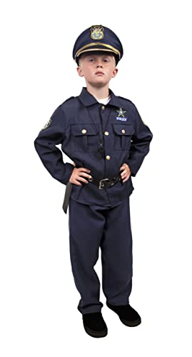 KANGAROO Deluxe Police Costume For Kids I Police Accessories Play Set I 12 Pcs Role Play Cop Costume & Dressup Accessories Include Police Hat, Shirt, Pants, Belt, Holster, and Whistle