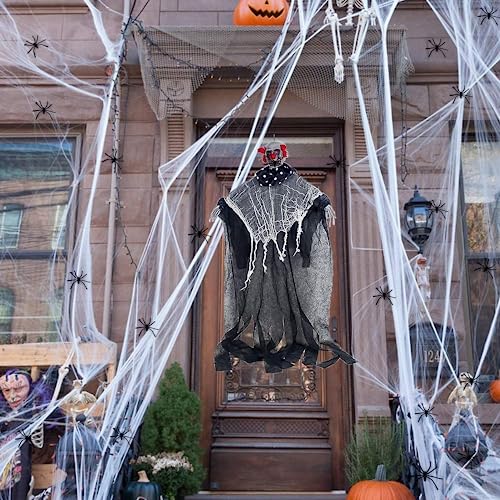 Spooky Spider Web Outdoor Decor with 50 Spiders
