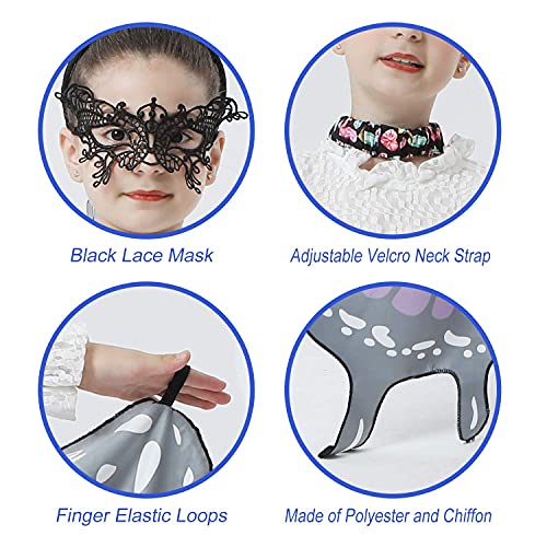 JEPOZRA Butterfly Wings Costume for Girls Kid Fairy Wing Halloween Costumes Dress Up Shawl