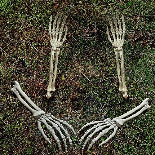 Halloween Decorations: Skeleton Stakes with Severed Hands (3 Pair)