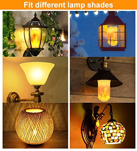 CPPSLEE LED Flame Light Bulbs, 4 Modes Fire Light Bulbs, E26 Base Flame Bulb, Christmas Party, Indoor and Outdoor Home Decoration (Yellow, 2 Pack)