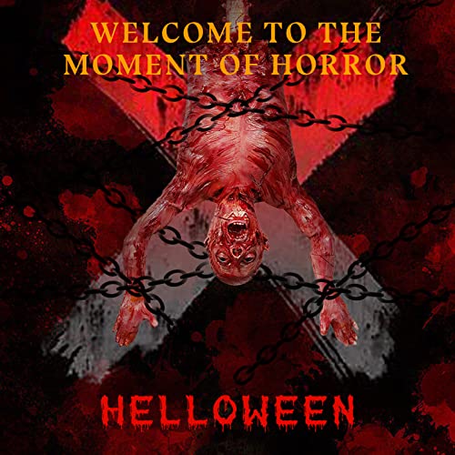 Halford Bloody Half Body, Horrible Limbless Hanging Half Body with Bloody Cut Off Skin for Scary Haunted House Outdoor Decorations Props - Men
