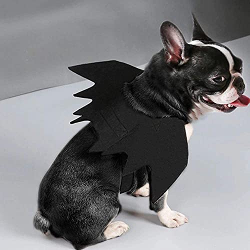 QUV Dog Bat Costume, Halloween Pet Costume Bat Wings Cosplay Large Dog Dress Up Accessories for Party Black