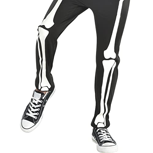amscan Glow In The Dark X-Ray Skeleton Full Body Jumpsuit - Black And White - (Adult) Standard Size - 1 Pc