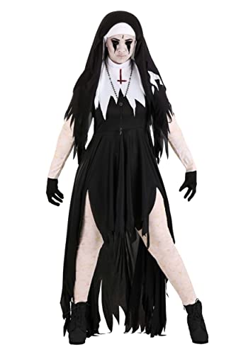 Women's Dreadful Nun Costume Black,White