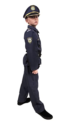 KANGAROO Deluxe Police Costume For Kids I Police Accessories Play Set I 12 Pcs Role Play Cop Costume & Dressup Accessories Include Police Hat, Shirt, Pants, Belt, Holster, and Whistle