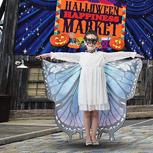 JEPOZRA Butterfly Wings Costume for Girls Kid Fairy Wing Halloween Costumes Dress Up Shawl