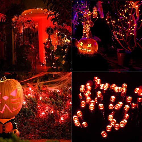Joomer Orange Halloween Lights 82FT 200 LED Connectable Halloween String Lights with 8 Modes Timer Waterproof Plug-in Orange String Lights for Indoor Outdoor Halloween Decorations