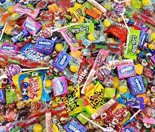 Candy Mix Variety Box, Great Assortment of your Favorite Candy Brands, Nerds, Swedish Fish. Sour Patch, Skittles, Razzles, Laffy Taffy, Now & Later, Blow pops and more... 4 Pounds