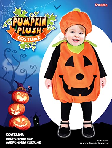 Halloween Costumes - Pumpkin Plush Costume Infant/Toddler Orange & Black (one size up to 24 months)