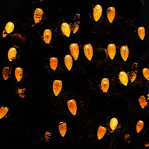 EEW Connectable Orange C9 Christmas Lights Decorations, Waterproof 50 LED String Lights Indoor/Outdoor, Christmas Lights for Trees Thanksgiving Day Fall Décor