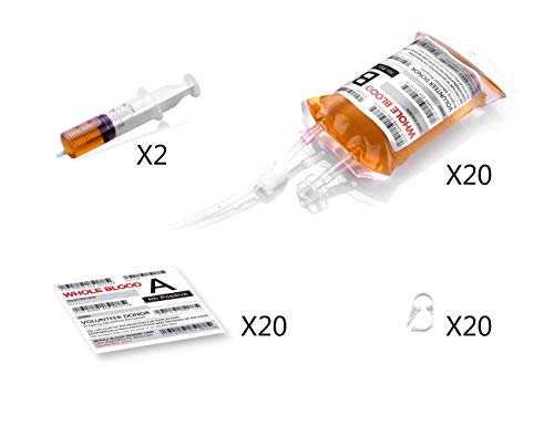 WYNK 20 Pack Halloween Decorations Blood Bag for Drink, 11.5 FL Oz Reusable Cups Containers, Live Blood of Theme Parties, Halloween/Vampire/Hospital Theme Party Favors, Nurse Graduation Party Props