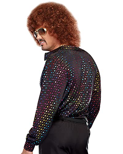 Dreamgirl Mens 70s Disco Shirt Costume, Adult Fashion Disco Dude Halloween Costume - Medium