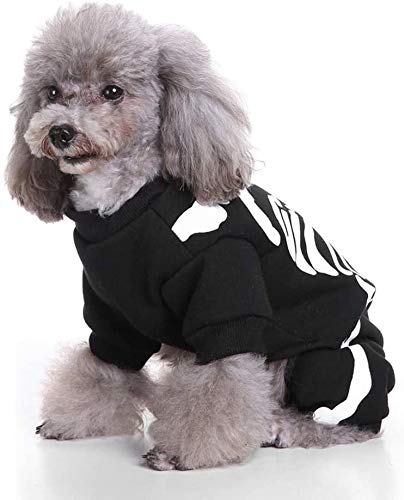 Wizland Pet Jumpsuit Halloween Skeleton Dog Costumes Clothes Apparel for Puppy Dog Cat Puppies. Small