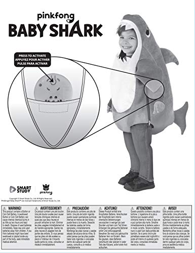 Rubie's unisex child Rubies Baby Shark With Sound Chip Costume, As Shown, Infant US