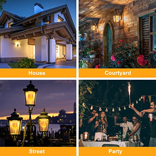 CPPSLEE LED Flame Light Bulbs, 4 Modes Fire Light Bulbs, E26 Base Flame Bulb, Christmas Party, Indoor and Outdoor Home Decoration (Yellow, 2 Pack)