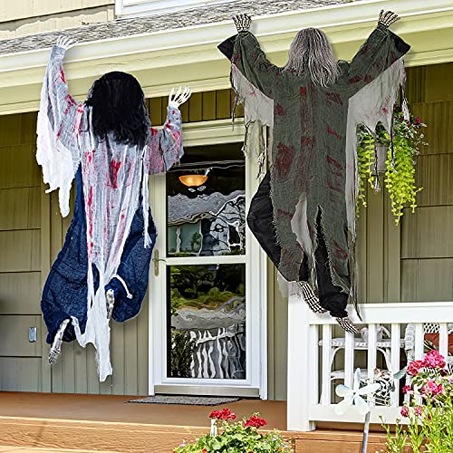 JOYIN 2 Pack 47" Halloween Climbing Zombies Wall Decoration, Halloween Climbing Dead Zombie Decoration for Halloween Haunted House Prop Decor Halloween Outdoor, Yard Holiday Party Decoration