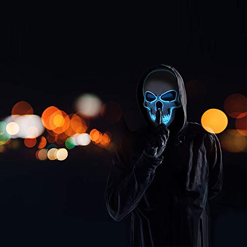 OceanWings Halloween Mask LED Light up Costumes Scary Mask for Party Supplies Favor