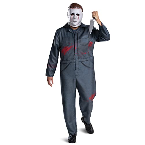 Disguise Michael Myers Knife Costume Prop, Official Halloween Movie Costume Accessory, Single Size 15 Inch Length Plastic Kitchen Knife, Black, Gray