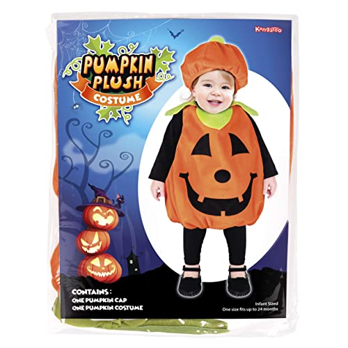 Halloween Costumes - Pumpkin Plush Costume Infant/Toddler Orange & Black (one size up to 24 months)