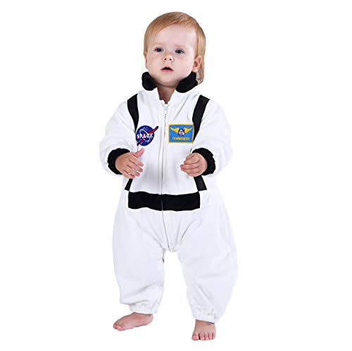 HSCTEK Baby Astronaut Costume, Infant Astronaut Costume for Baby Boys Girls, Baby Halloween Costume for Toddler Newborn 9-12Months