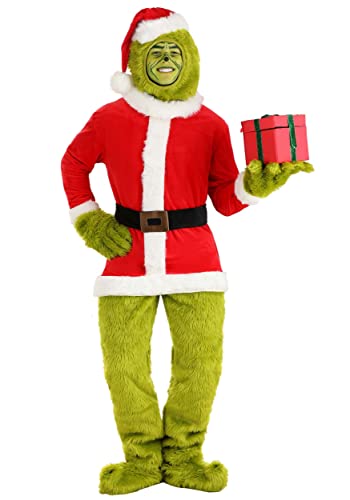 Santa Grinch Adult Costume - Open Face