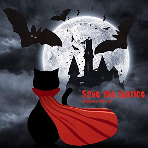 IFLYOOY Cat Halloween Costume Halloween Pet Costumes for Cats and Puppy Vampire Costume Cosplay for Small Dogs Holiday Clothes for Black Night Bloody Party (Cape & Horn)