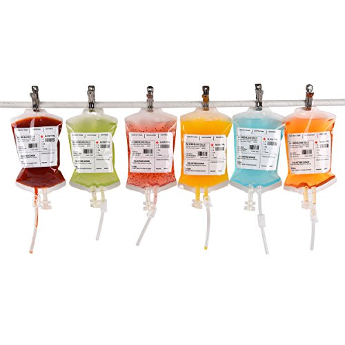 Amazlab Halloween Party Cups, Live Blood of Theme Parties- IV Blood Bag Drink Containers 11.5 FL Oz, Vampire/ Hospital/Halloween Theme Party Favors, Nurse Graduation Party Props (10Packs)