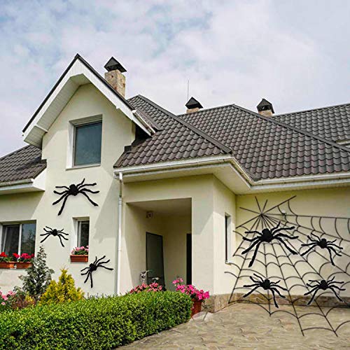 6 Halloween Realistic Hairy Spiders Props for Indoor and Outside Decoration 36” 30” 24” 18” 18” 12”
