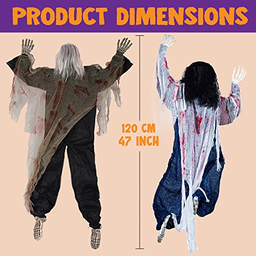 JOYIN 2 Pack 47" Halloween Climbing Zombies Wall Decoration, Halloween Climbing Dead Zombie Decoration for Halloween Haunted House Prop Decor Halloween Outdoor, Yard Holiday Party Decoration