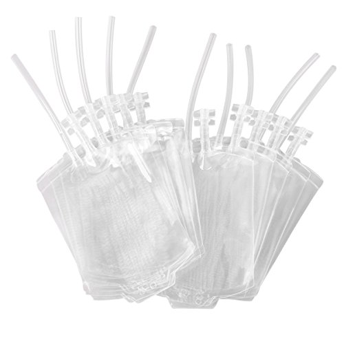 Amazlab Halloween Party Cups, Live Blood of Theme Parties- IV Blood Bag Drink Containers 11.5 FL Oz, Vampire/ Hospital/Halloween Theme Party Favors, Nurse Graduation Party Props (10Packs)