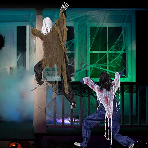 JOYIN 2 Pack 47" Halloween Climbing Zombies Wall Decoration, Halloween Climbing Dead Zombie Decoration for Halloween Haunted House Prop Decor Halloween Outdoor, Yard Holiday Party Decoration