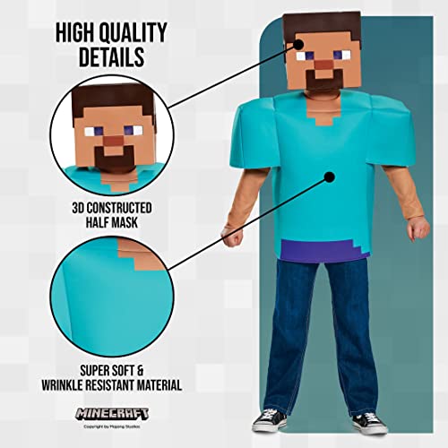 Steve Classic Minecraft Costume, Multicolor, Medium (7-8)