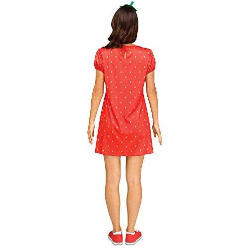 Fun World womens Strawberry Flirty Fruit Adult Sized Costumes, Red, M L Size 10-14 US