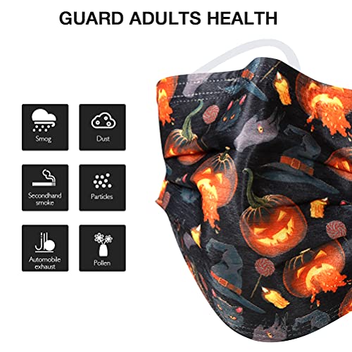 Disposable Face Mask Halloween - 50Pcs Printed Disposable Face Mask, 3 Ply Multicolored, Adult Face Masks for Women and Men