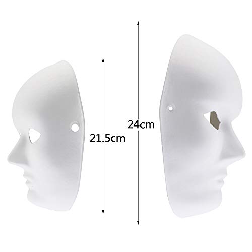 Oruuum 12 PCS DIY Full Face Masks, Paintable Paper Mask, White DIY Mask, Masquerade Mask, Mardi Gras Mask, Party Full Face Masks