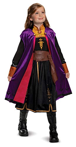 Disney Anna Frozen 2 Deluxe Girls' Halloween Costume, Kids Size Small (4-6x), Purple