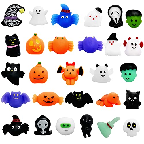 Cicosovea 28Pcs Halloween Soft Toys Kawaii Cute Toys Halloween Party Favors for Halloween Treat Goody Bag Filler Gifts